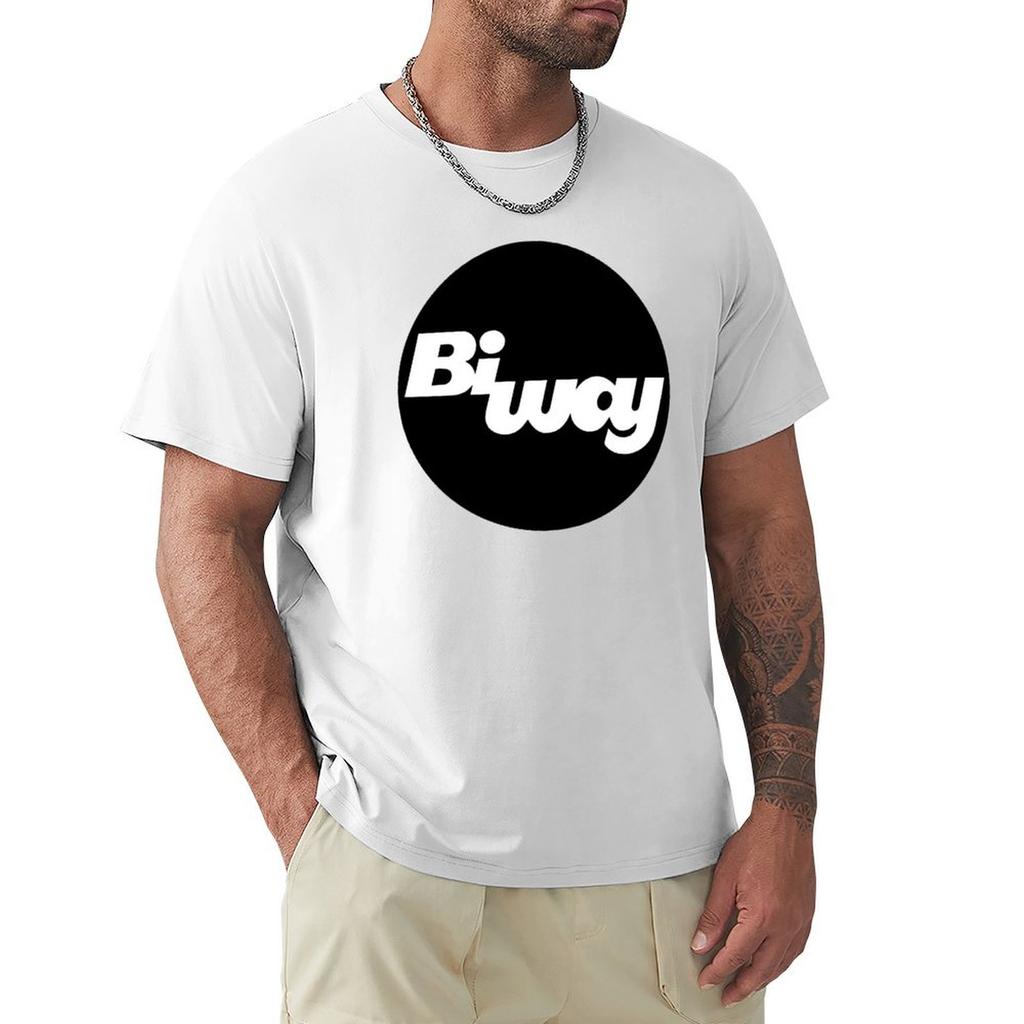 Biway (Circle Logo) T-Shirt Customizeds Quick-Drying Vintage T Shirts Graphic Shirts Men