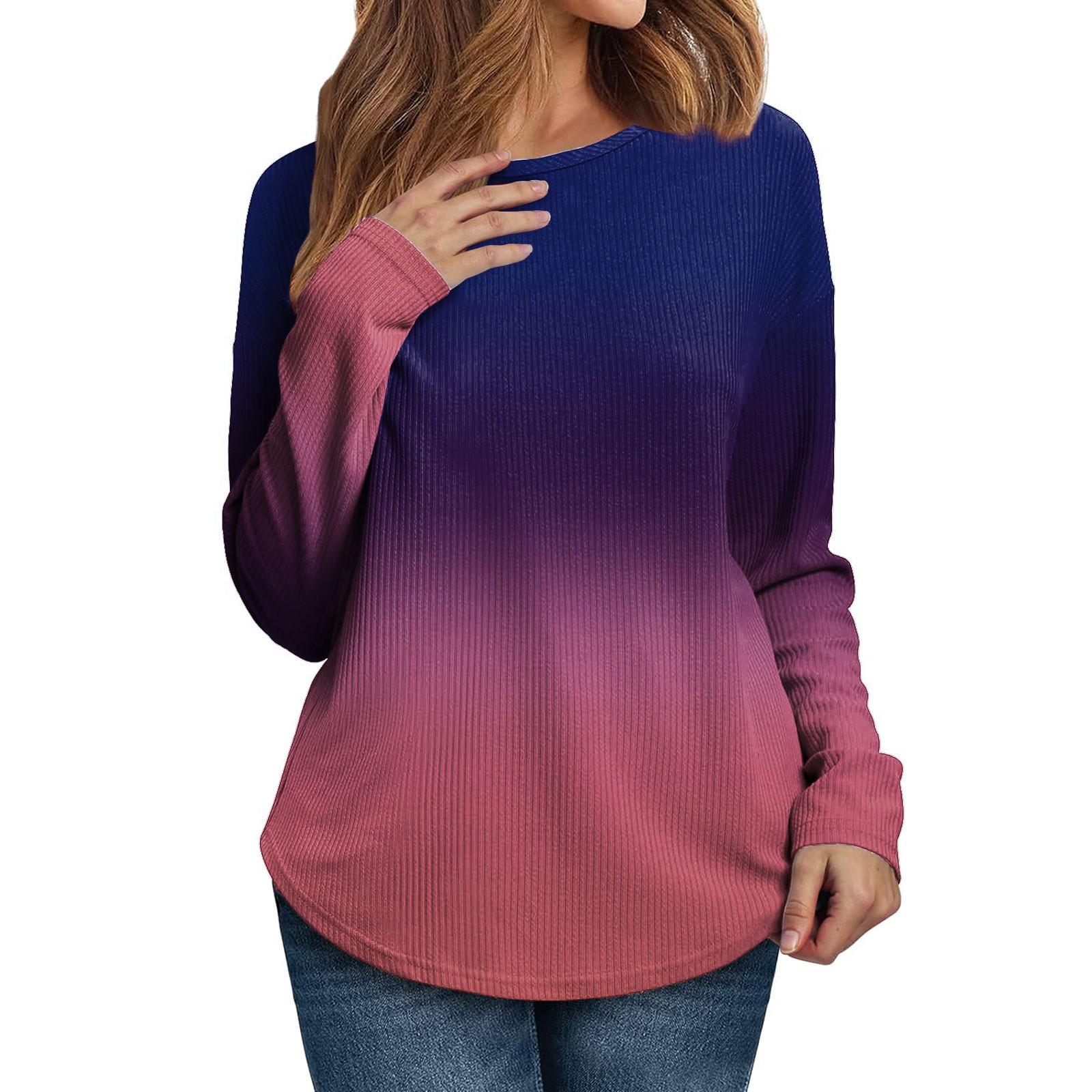 

Женский топ с круглым вырезом и длинными рукавами S