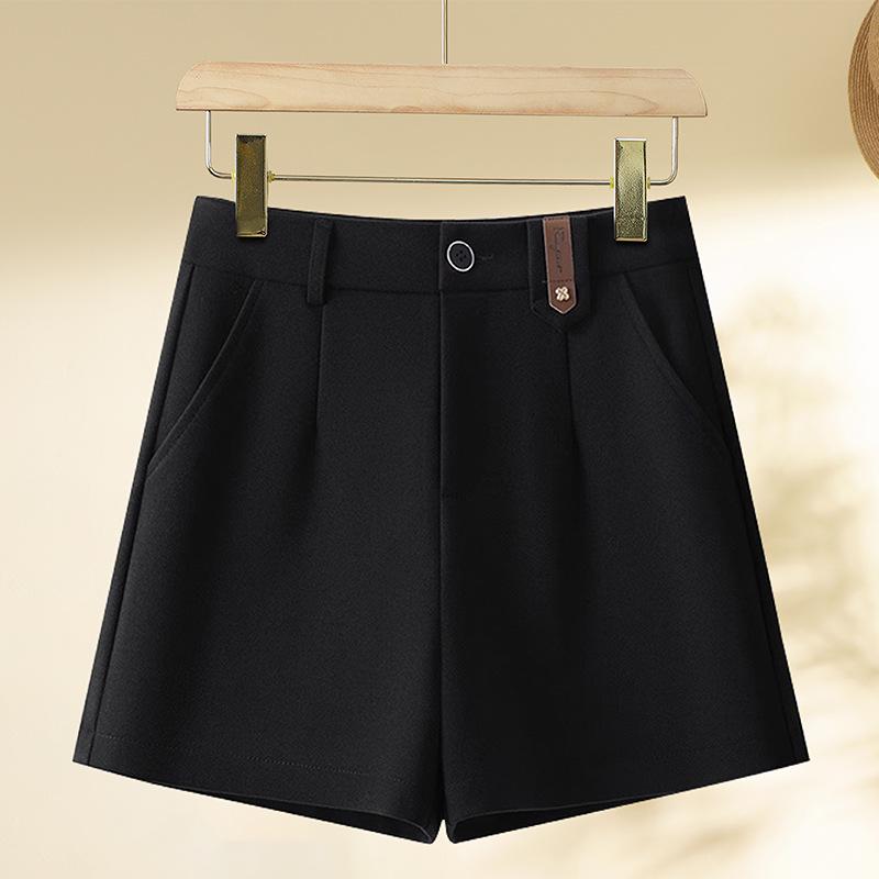 

Женские шорты А-силуэта с высокой посадкой и широкими штанинами из красного твида Ankola - Мода Осень/Зима 2024 26 - For 85-95 lbs чёрный