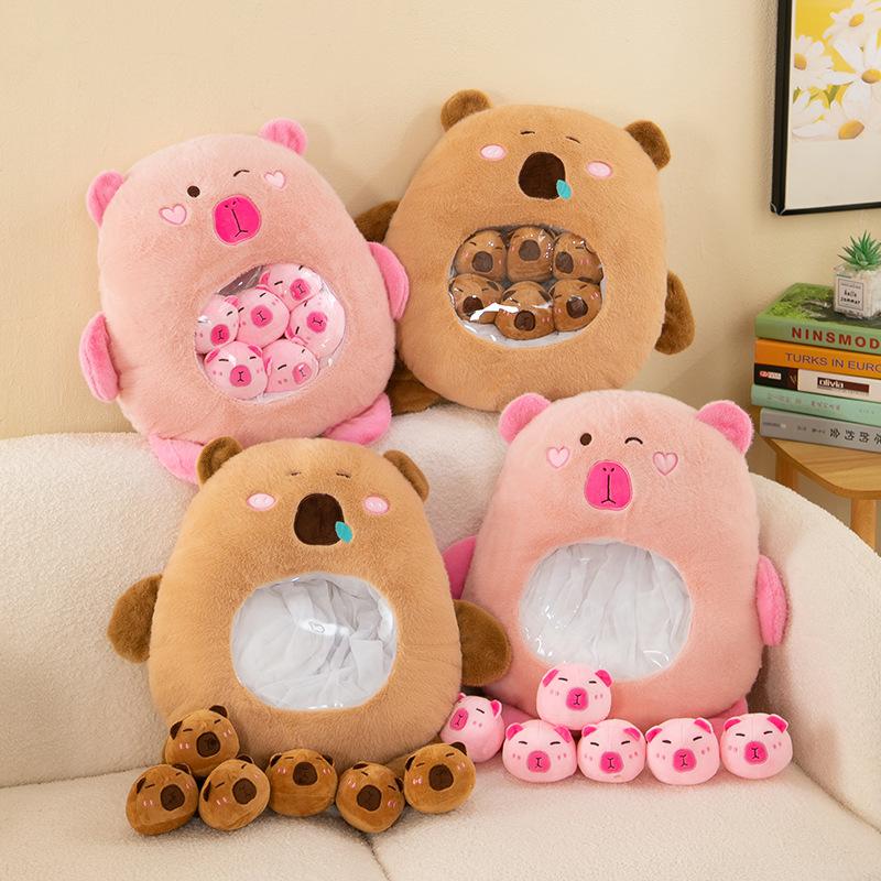 Kreativní polštářek na svačinu Kapybara Sáček se svačinkami Plyšová hračka panenka Kapybara polštářek