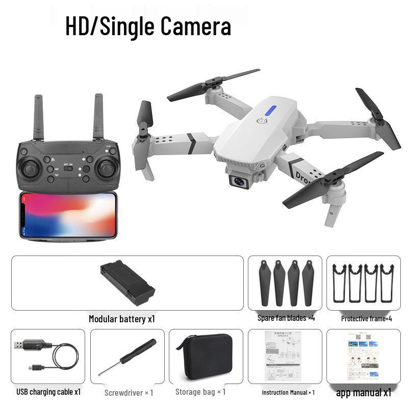 E88 Kids' Drone HD Camera Remote Control Aircraft – Durable Toy for Boys & Young Students