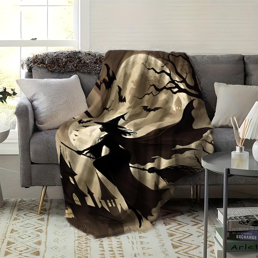 Spooky Witch Blanket: Embrace The Halloween Design, Ultra-Soft Fabric, And Cozy Vibes For Your Festive Home Decor
