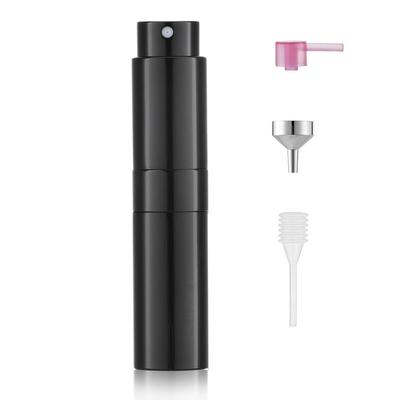 Refillable Perfume Atomiser Aluminium 8 Ml Rotatable with Hidden Top Empty Glass Pocket Travel Atomiser for Perfume and Aftershave