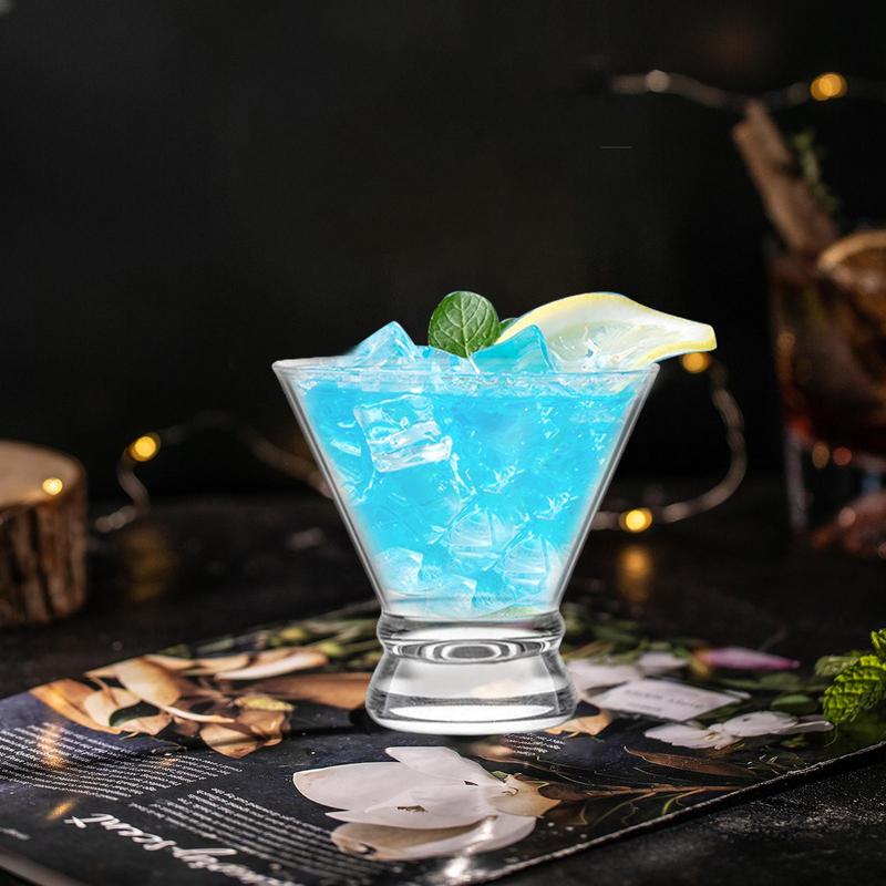Small Cocktail Cups 200ml Wine Drinking Glasses Kit Thickened Base Drinking Set For Home Bar Cafe Family Gathering And Nightclub