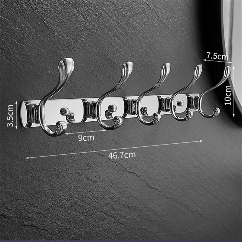 Wall Mounted Chrome Towel Hanger Clothes Hat Hook Row Vintage Robe Hook Bathroom Robe Hook Bath Hardware Set Kitchen Hanger