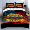 Shotguns and Roses Print Design Bedding Duvet Cover Set Duvet Cover Pillowcases  (1*Duvet Cover 2*Pillowcases, without duvet insert)