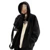 Sudaderas Oversize para Mujer con Cremallera Completa, Manga Larga, con Bolsillos, Chaquetas Casuales con Cordón Ajustable, Ropa de Abrigo para Otoño