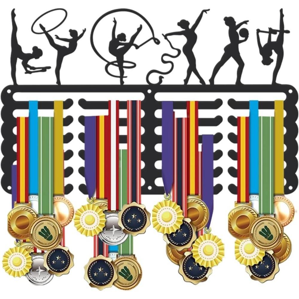 

Matte Black Iron Medal Holder Wall Mount Race Ribbon Display Rack Sports Award Organizer Gift for Athletes