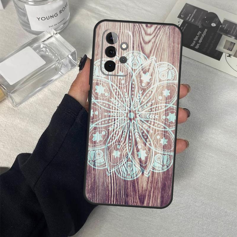 Mandala Wood Floral Case For Samsung Galaxy A14 A24 A34 A54 A51 A71 A13 A23 A33 A53 A73 A12 A22 A32 A52 Coque