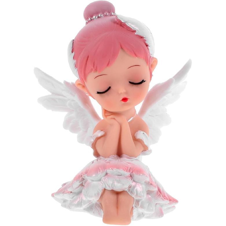 Luxshiny Girl Figurine Ballet Dancer Statue Art Sculpture Vinyl Angel Figure for Home Desk Car Cake Decoration