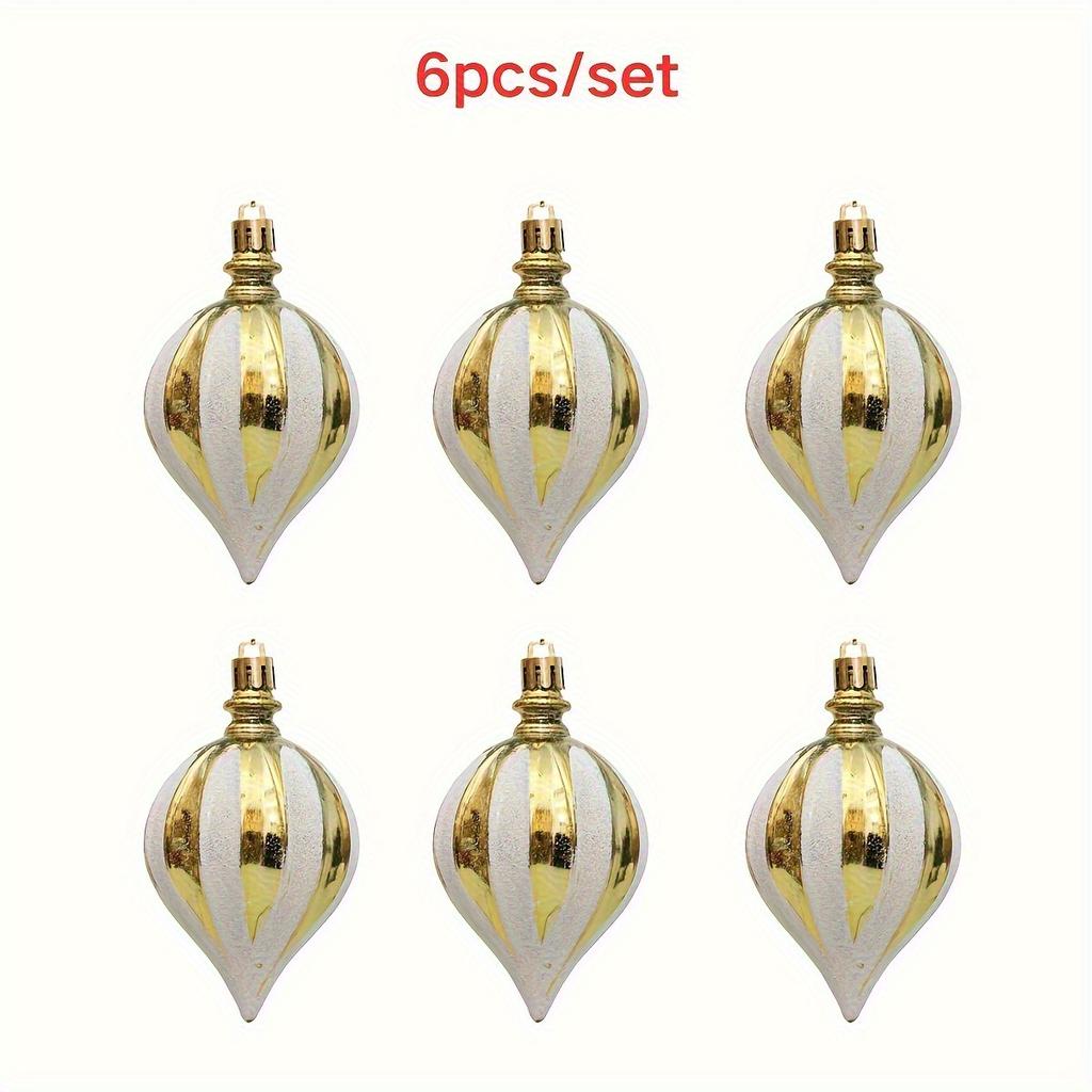 6pcs Holiday Christmas Tree Decorations Durable Plastic, Suitable for Various Scenes Home, Wedding,Party Indoor/Outdoor Featherless Ornament Set