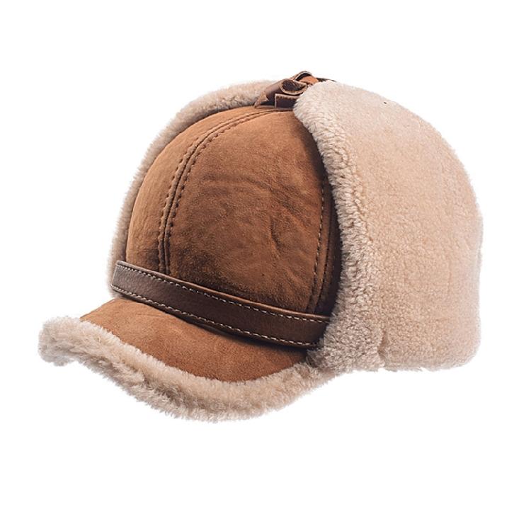 Men Women Sheepskin Wool Hat Cold Weather Hiking Hat Warm Cycling Skiing Hat
