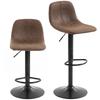 Bar Stools Set of 2, Modern Swivel Barstools with Footrest for Kitchen Island and Dining Room, Brown