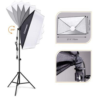 Zestaw oświetlenia studyjnego CAMNOON Zestaw oświetlenia Softbox ze światłem LED o mocy 105 W * 2 + Softbox 50x70 cm