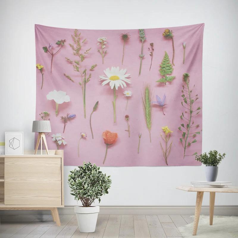 

Object Wall Hanging Aesthetic Bedroom Wall Art Large Fabric Tapestry Bohemian Retro Floral Leaves Modern Room Decoration 74x94cm(29x37in)