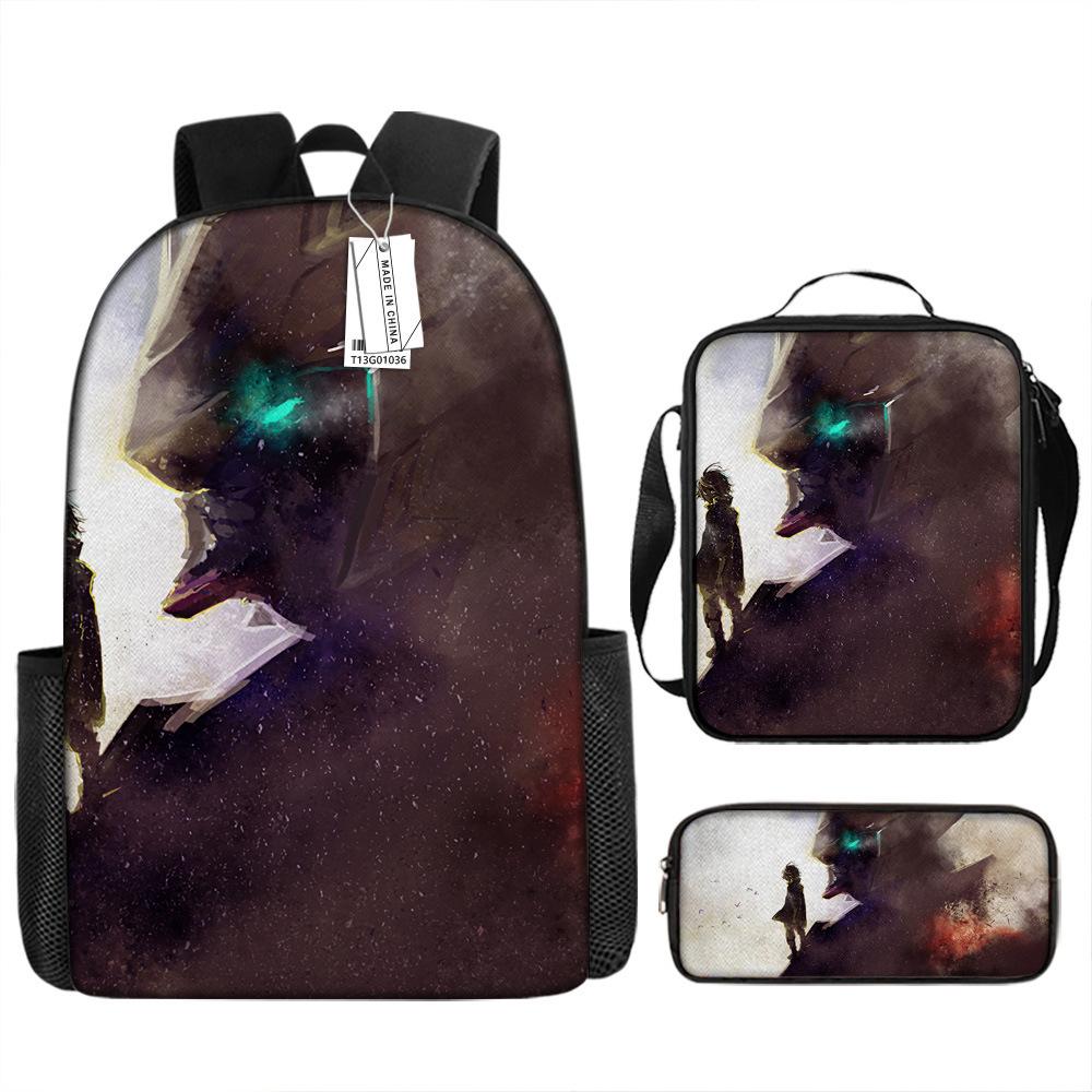Gundam Backpack 3D Pattern Anime Backpack Student Printed School Bag Three-piece Set