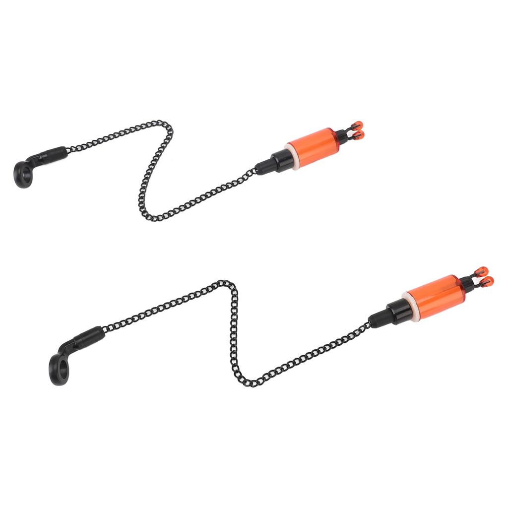2PCS Fishing Alarm Hanger ABS Stainless Steel Portable Fish Bite Bait Alarm Bite Indicator Carp Fishing Chain for Outdoor Red