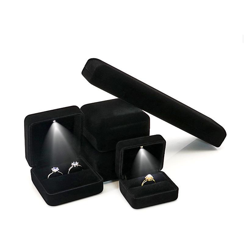 LED Light Jewelry Gift Box for Engagement Rings, Bracelets, Bangles, and Necklaces