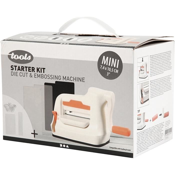 Creotime A7 10.5cm White/Orange Stamping and Embossing Machine Set