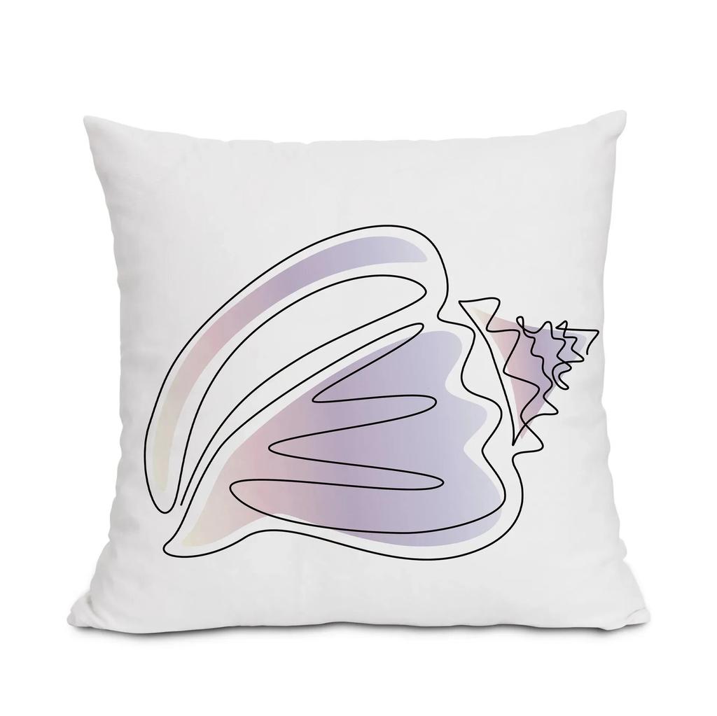 45x45cm Conch Shell Print Pillowcase Living Room Sofa Chair Cushion Cover Bedroom Room Home Decoration