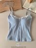 Spring Ribbed Cotton Doll Collar Lace Camisole - Slim Fit, Versatile Fashion Top