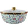 Ningzhao 26cm Enamel Dough Proofing Bowl with Floral Lid