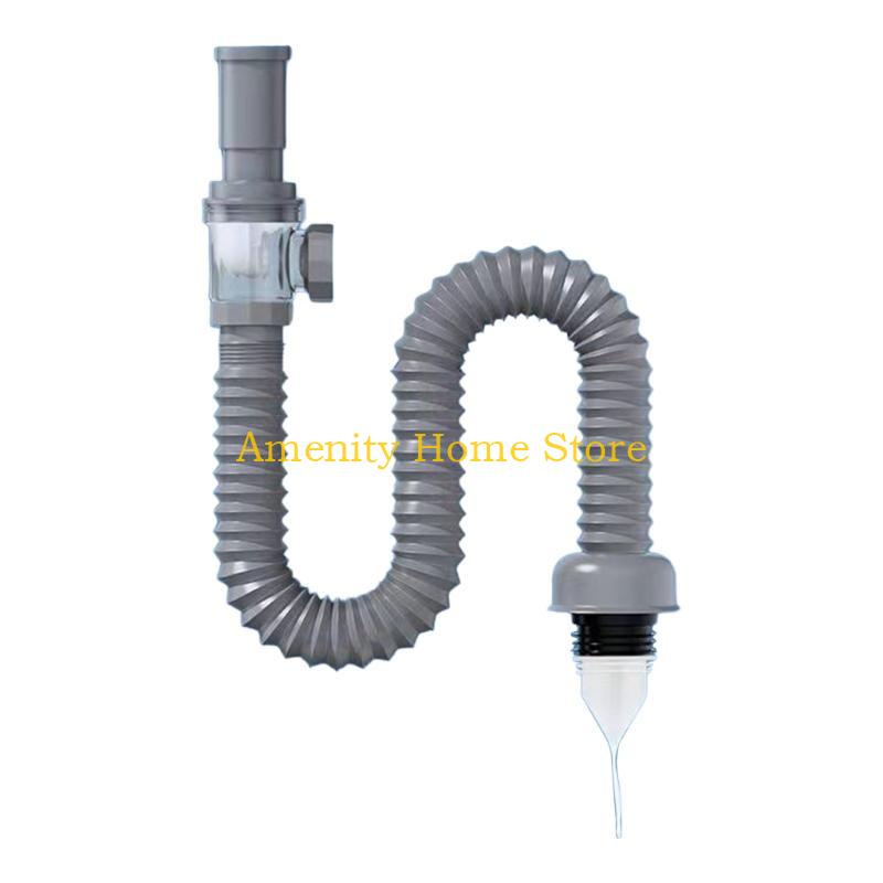 F26C Convenient Sink Drain Solution ABS & Steel Sink Drain set Drain Pipe set Preventing Clogs Unpleasant Odors for Bathroom
