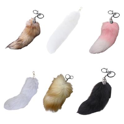 Large Foxes Tail Keychain Accessory Fashionable Faux Foxes Tail Keychain Soft Plush Bag Pendant Elegant Keychain Charm