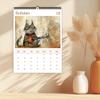 1pc Guitar-Playing Cat Wall Calendar - Pet Cat Theme, with 12 Different Designs, Suitable As a Gift for Birthdays, Christmas