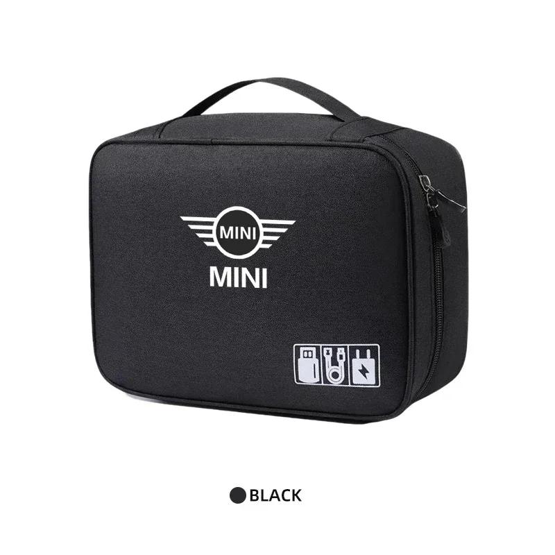 Car Digital Storage Bag USB Data Cable Organizer Accessories For MINI One Cooper JCW Countryman Clubman Cabrio Paceman Coupe Gqtsu22