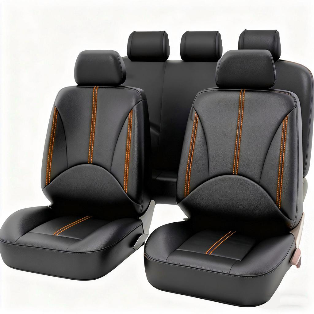 Universal Patchwork PU Leather Car Seat Cover for 5-Seater - Fits European, American, and Mexican Models
