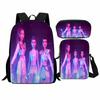 Set da Scuola a Tre Pezzi Huntrix Kpop Witch Hunters K-Pop Studente, Zaino Borsa Astuccio