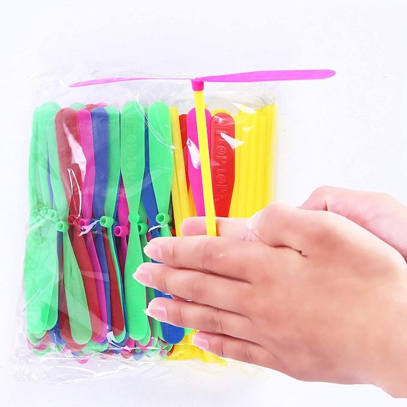 30/50Pcs Novelty Plastic Bamboo Dragonfly Propeller Outdoor Classic Toy Kid Gift Rotating Flying Arrow Multicolor Random Color