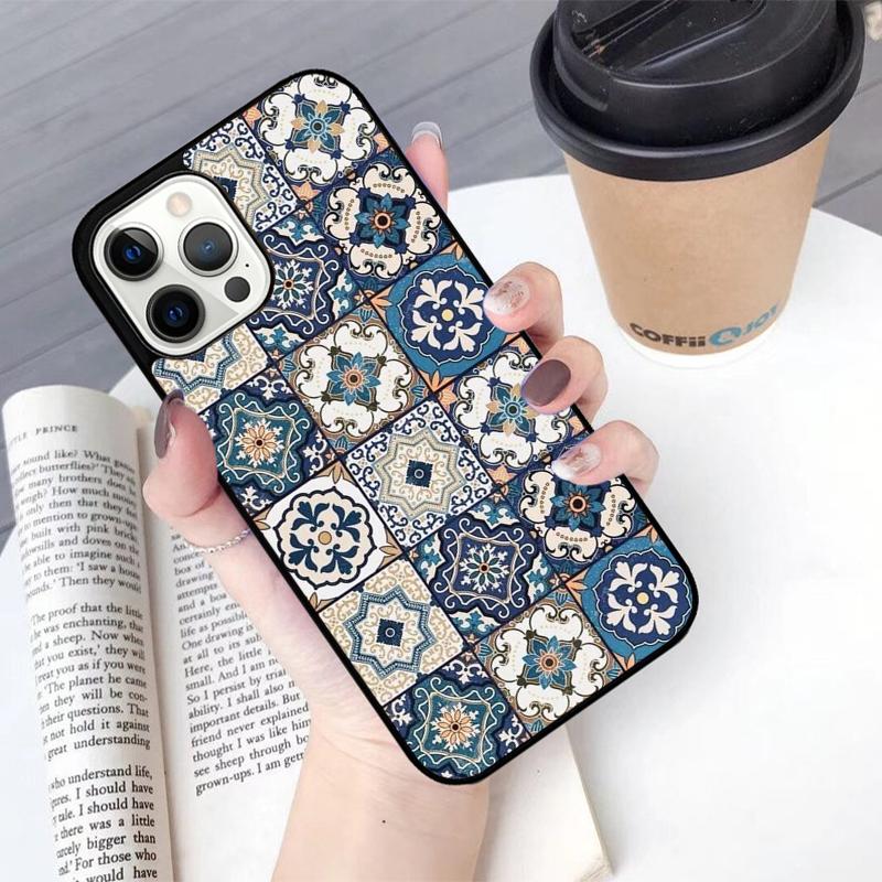 Boho Tile Mosaic Aesthetic Mobile Phone Cases Cover For iPhone 17 Air 16 15 14 12 13 11 Pro MAX apple Plus Coque