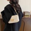 Trendy Small Crossbody Bag For Women Stylish Chain Shoulder Handbag In Black White Coffee Brown Colors