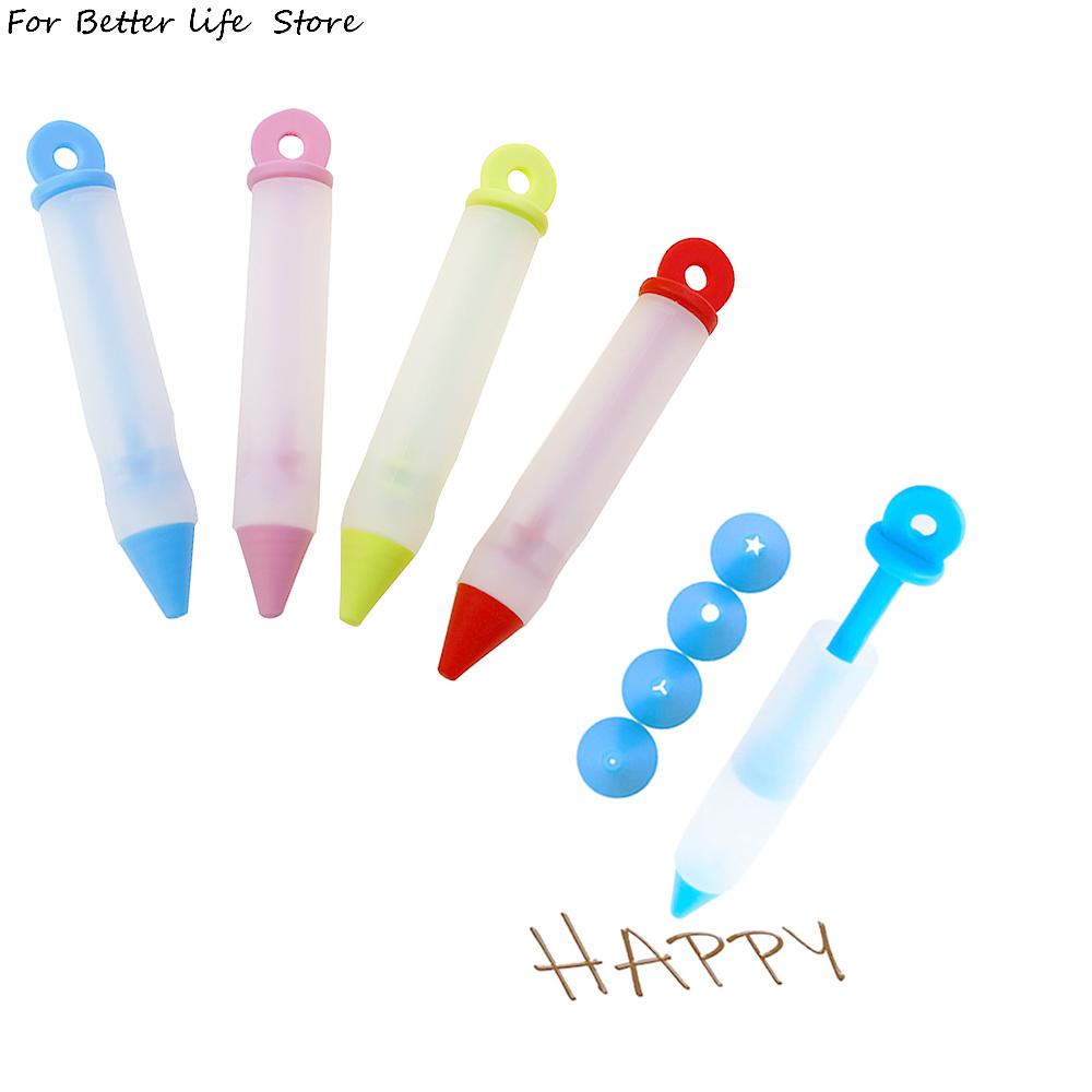 1Pcs Silicone Embossing Pen Set Chocolate Cream Writing Pen Embossing Mouth Cake Baking Biscuit Dessert Decorative Pen