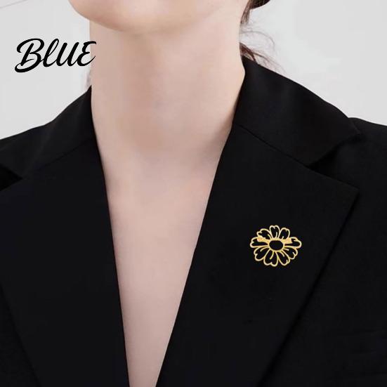Multi-purpose Brooch Women Smooth Surface Hollow Sun Flower Design Lapel