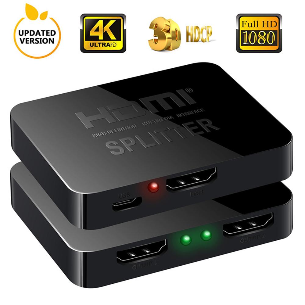 4K HDMI Splitter 1x2 1x4 HDMI Switch 1 In 2 Out Video Distributor Splitter 1080P Dual Display for TV PC Laptop Monitor Projector