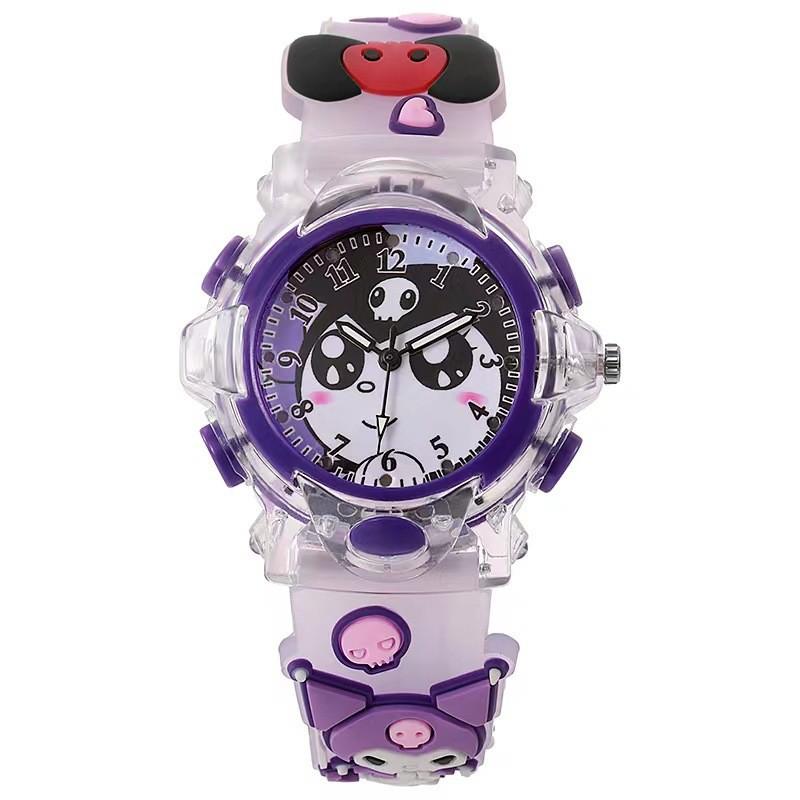 Hello Kitty Kinder-Quarz-Uhr mit Nachtlicht und Silikonarmband für Kinder Geschenk