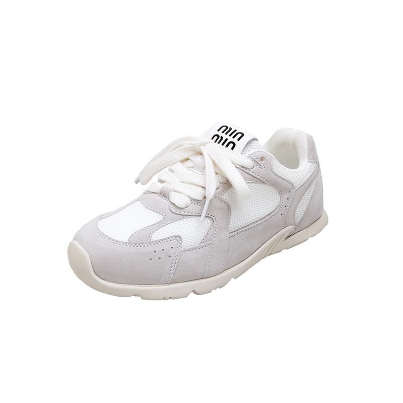 Hroznová matka stejná 2025 nové retro šněrovací všestranné prodyšné kožené ležérní sportovní tréninkové boty Forrest Gump dámské