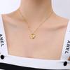 Niche Light Luxury Titanium Steel Three-Dimensional Hand Hug Love Pendant Collarbone Chain Jewelry Plated 18 Real Gold Necklace Jewelry P029