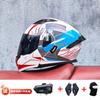 Orz Motorcycle Helmet Small Shell Bluetooth Peeling Helmet Double Lens Helmet Men's and Women's Half Full Helmet Four-season Tail New