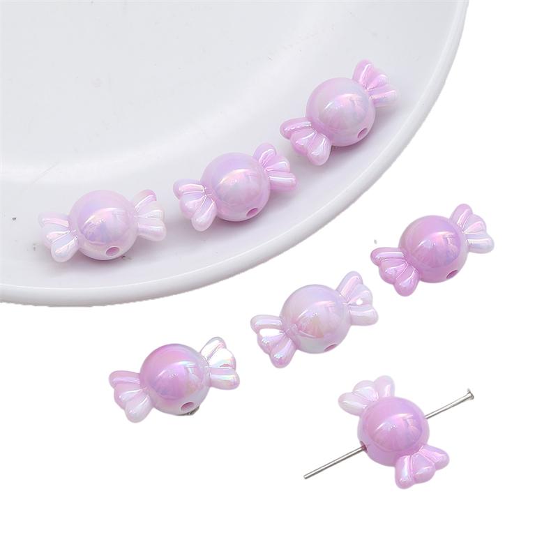 200Pcs Acrylic Beads Charms Solid Color Gradient Coated Beads For Bracelet Necklace Jewelry Making