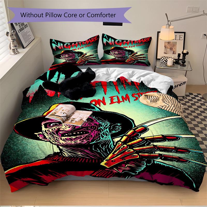 3pcs A Nightmare on Elm Street Bedding Set, Soft Polyester Duvet Cover and Pillowcases Seasons all suitable, Design for Bedroom L1003076