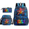 Sprunki Student Starry Sky School Bag Three-piece Rhythm Box Teen Backpack Men's and Women's Casual L