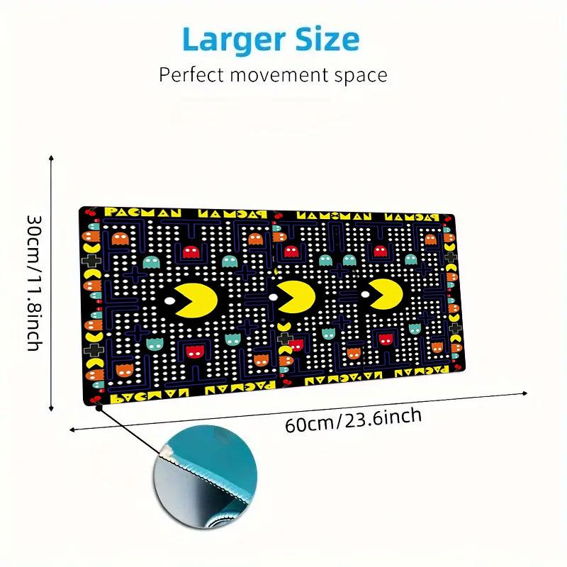 Pac-Man Large Size Mouse Pad Large Gaming Table Cushion Non-slip Laptop Tablet Big Mousepad XXL Mat Mini PC Playmat With Lock Edge