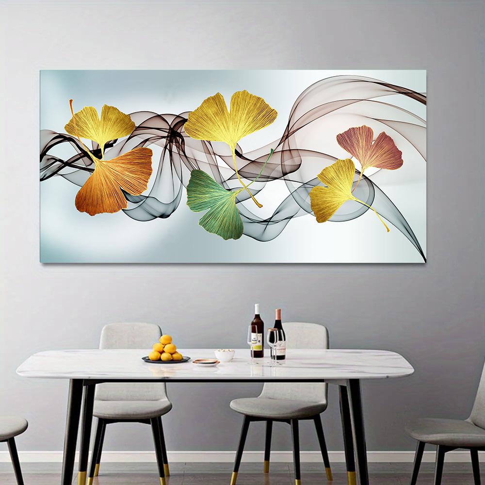 Blau Gelb Ginkgoblätter Leinwandmalerei Poster und Drucke Nordische Wandkunst Bilder für Modernes Wohnzimmer Cuadros Decor