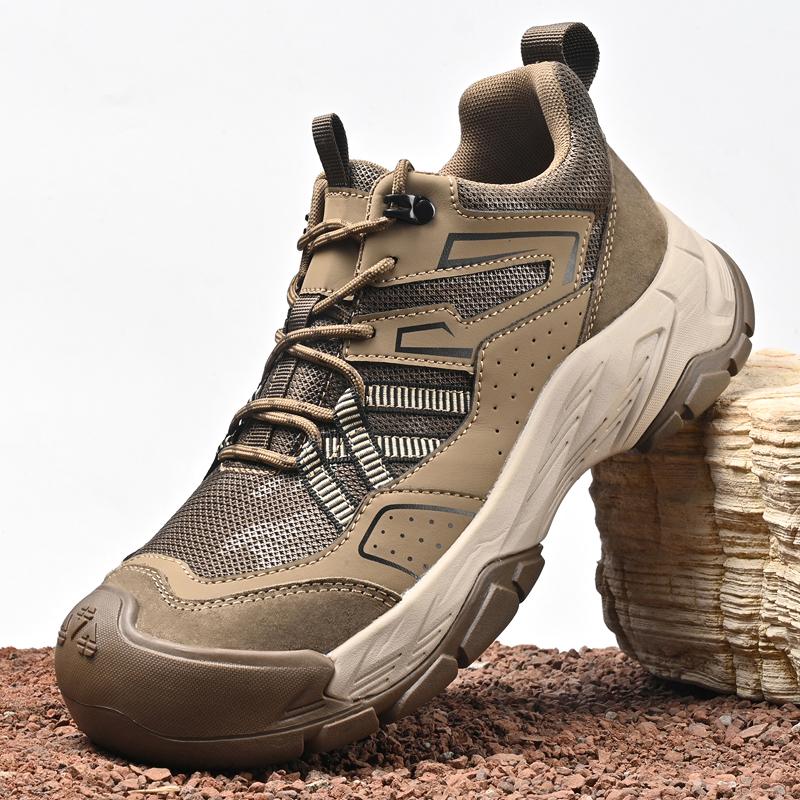 Fashion Genuine Leather Men's Treking Footwear Lightweight Anti Slip Male Casual Shoes Retro Style Outdoor Shoes Men All-match Sneakers