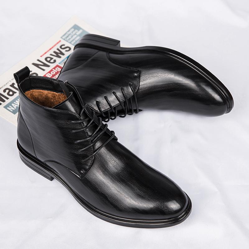 Модные зимние ботинки для мужчин на шнуровке — фото 6