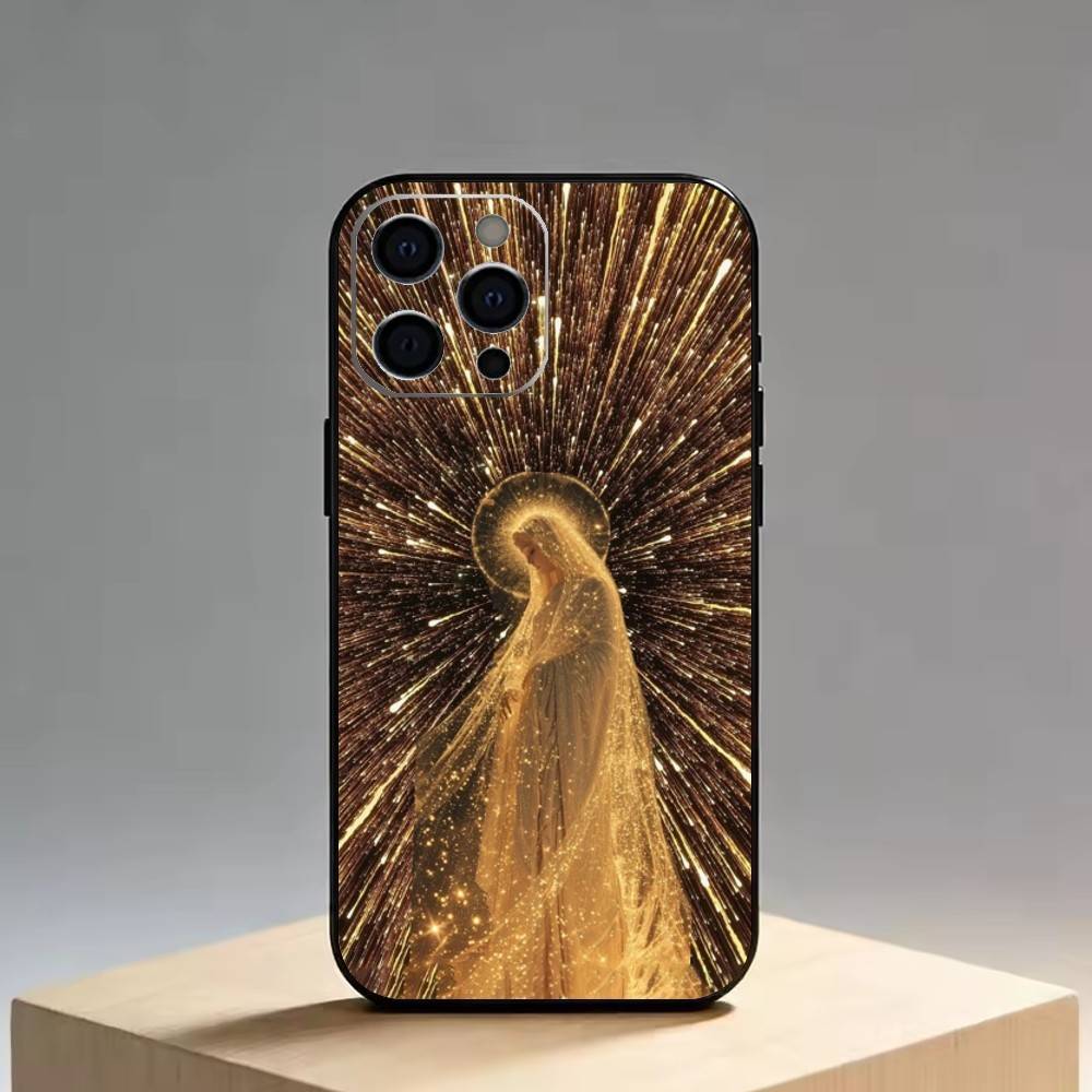 Mittelalterlich Retro Erzengel Luzifer Handyhülle Für iPhone 17, 16,15,14,13,12,11 Plus,Pro Max, Andere Weiche Schwarze Hülle